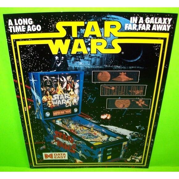 Star Wars Pinball Flyer Original 1992 Space Age Sci-Fi Promo Vintage 8.5" x 11" - Picture 1 of 4